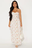 Elsa Floral Poplin Maxi Dress - White/combo
