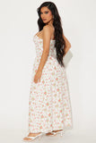 Elsa Floral Poplin Maxi Dress - White/combo