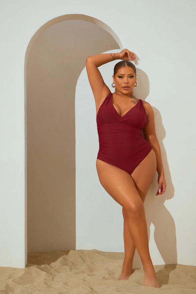 Myra Draped 1 Piece Swimsuit