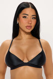 Too Smooth Satin Triangle Bralette - Nude