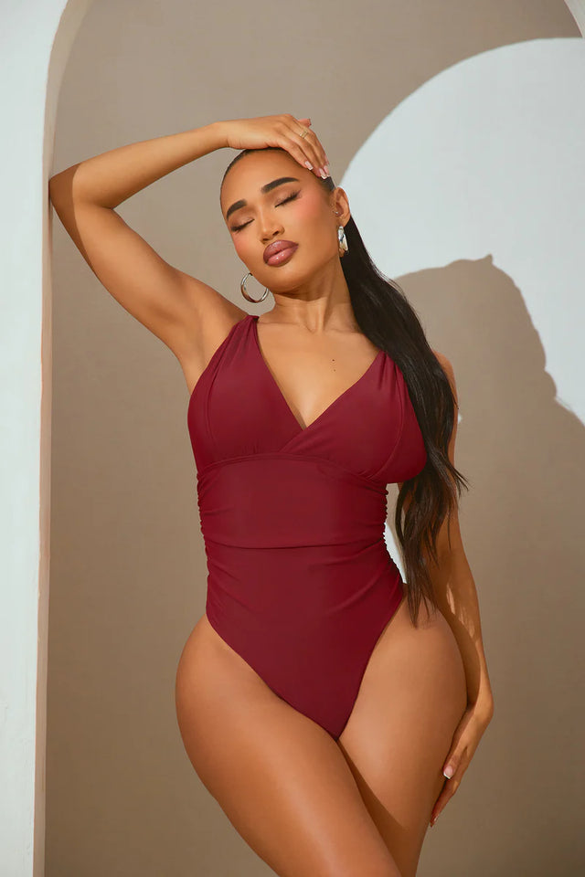Myra Draped 1 Piece Swimsuit
