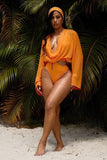 DENIZ DRAPE TOP-ORANGE
