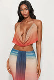 Sundazed Ombre Mesh Maxi Skirt Set