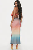 Sundazed Ombre Mesh Maxi Skirt Set