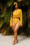DENIZ DRAPE TOP-YELLOW