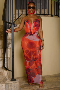 KALI DRESS-RED PRINT