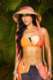 BRIM SUN VISOR HAT- BLOOM PRINT