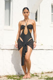 JUST BEACHY SARONG-BLACK