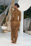 CAMILLE DRESS-CINNAMON