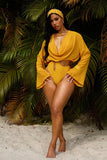DENIZ DRAPE TOP-YELLOW