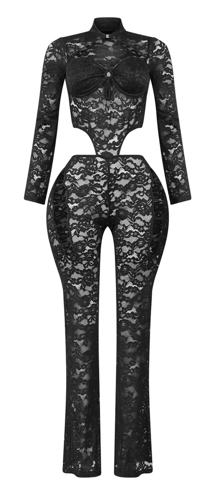 Alyson Lace Side Cut Out Jumpsuit