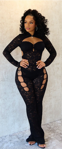 Alyson Lace Side Cut Out Jumpsuit