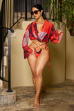 INES TOP-RED PRINT