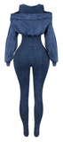 Camila Mineral Washed Cold Shoulder Hoodie Jumpsuit
