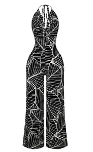 Daphne Crepe Halter Cowl Neck Jumpsuit