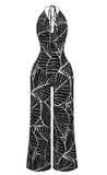 Daphne Crepe Halter Cowl Neck Jumpsuit
