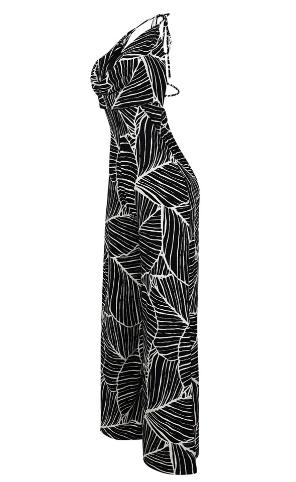 Daphne Crepe Halter Cowl Neck Jumpsuit