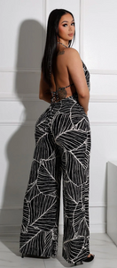 Daphne Crepe Halter Cowl Neck Jumpsuit