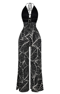 Daphne Crepe Halter Cowl Neck Jumpsuit