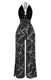 Daphne Crepe Halter Cowl Neck Jumpsuit