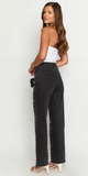 Denim Dazzle Pearl Black High Waisted Jeans