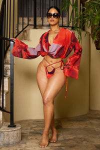 INES TOP-RED PRINT