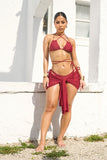 JUST BEACHY SARONG-BURGUNDY