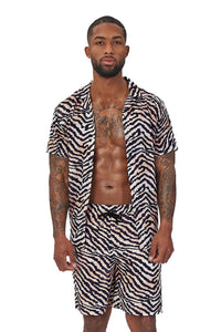 LAGUNA NIGHTS SHIRT-MULTICOLOR ZEBRA PRINT