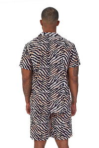 LAGUNA NIGHTS SHIRT-MULTICOLOR ZEBRA PRINT