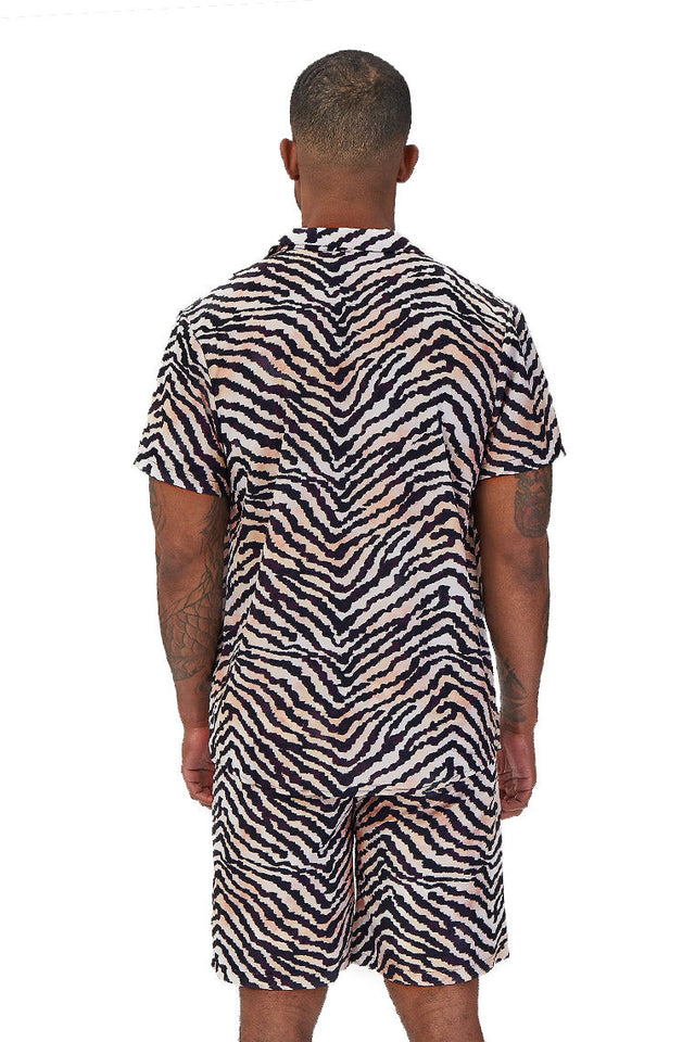 LAGUNA NIGHTS SHIRT-MULTICOLOR ZEBRA PRINT