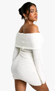 Petite Boucle Bardot Cropped Jumper & Skirt Set
