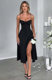 Ruched bust split thigh cami dress