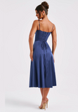 Ruched bust split thigh cami dress