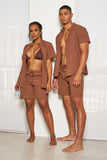 APPLY PRESSURE LINEN SHIRT-COFFEE