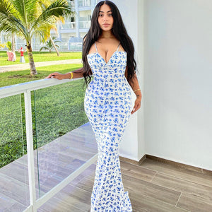 Fashion Flowers Long Dress Summer