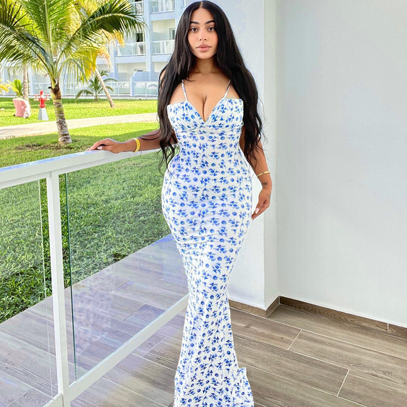 Fashion Flowers Long Dress Summer
