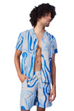 LAGUNA NIGHTS SHIRT-BLUE LINE PRINT