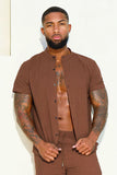 APPLY PRESSURE LINEN SHIRT-COFFEE