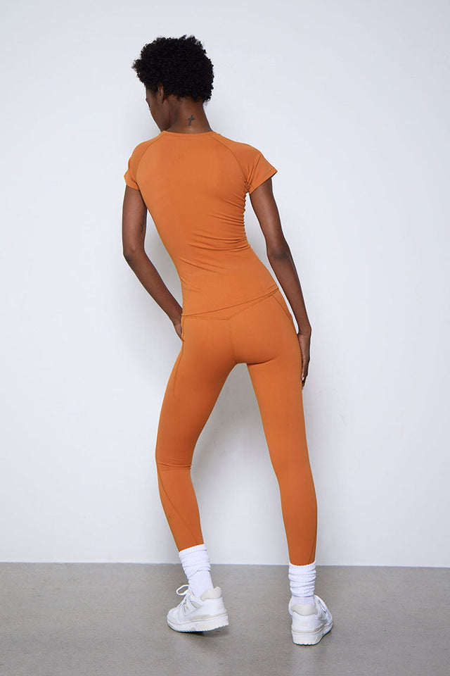 ESSENTIAL CREWNECK TOP-RUST ORANGE