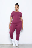 ESSENTIAL CREWNECK TOP-RED WINE