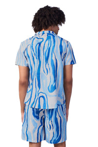 LAGUNA NIGHTS SHIRT-BLUE LINE PRINT