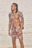 LAGUNA NIGHTS SHIRT - BROWN ABSTRACT