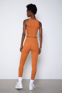 ESSENTIAL CREWNECK CROP-RUST ORANGE