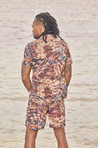 LAGUNA NIGHTS SHIRT - BROWN ABSTRACT