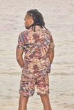 LAGUNA NIGHTS SHIRT - BROWN ABSTRACT