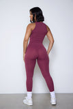 ESSENTIAL CREWNECK CROP-RED WINE