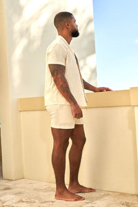 APPLY PRESSURE LINEN SHIRT-BEIGE