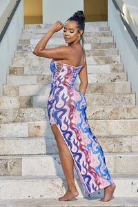 HYPNOTIZED COVERUP DRESS-FIERY MULTICOLOR PRINT
