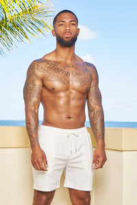 FRESNO LINEN SHORTS-WHITE