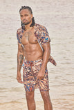 LAGUNA NIGHTS SHIRT - BROWN ABSTRACT